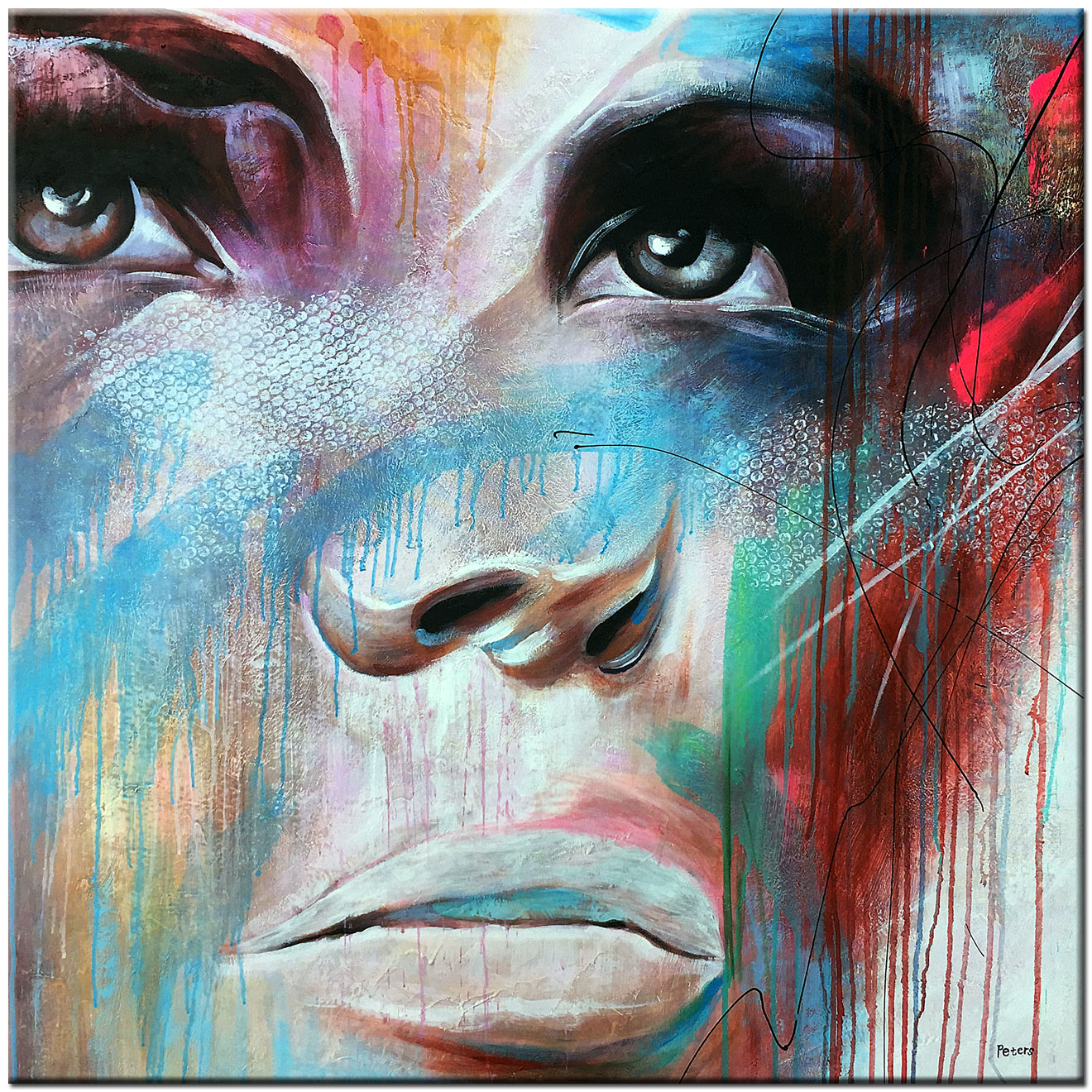 Vrouwen schilderij Vision Above 100x100cm