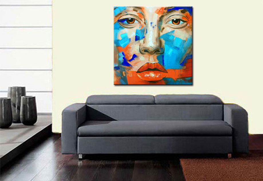 Vrouwen schilderij Ogen van Emotie 100x100cm - Afbeelding 3