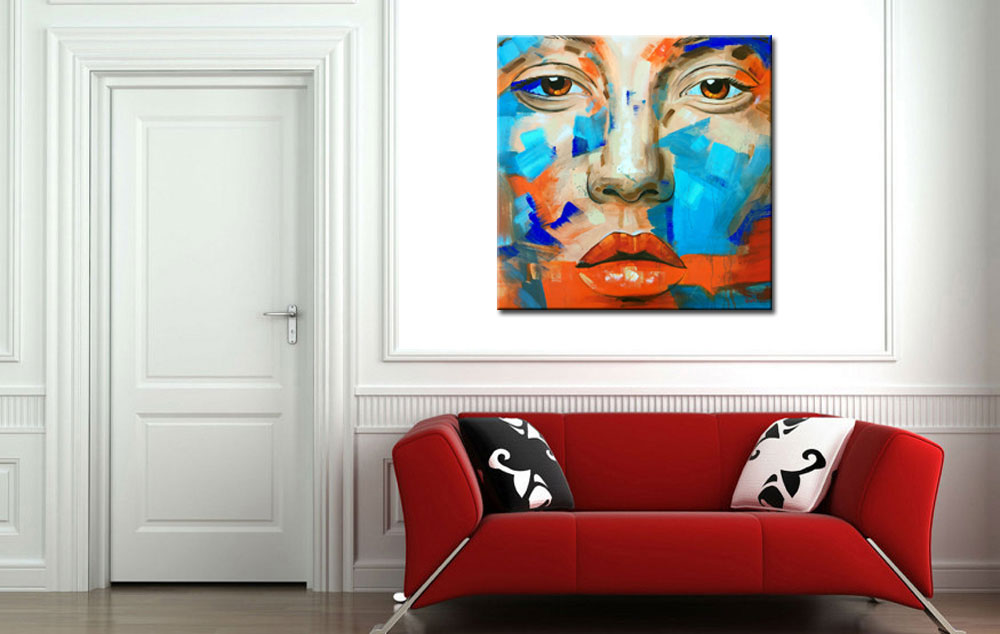 Vrouwen schilderij Ogen van Emotie 100x100cm - Afbeelding 2