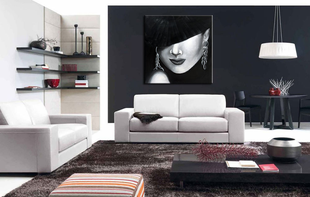 Vrouwen schilderij Stijlvolle Schaduw 100x100cm - Afbeelding 7