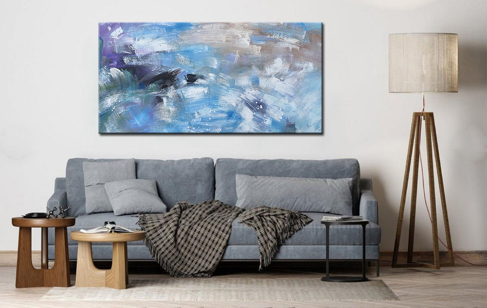 Abstract schilderij Hemelse Lucht 180x90cm - Afbeelding 4