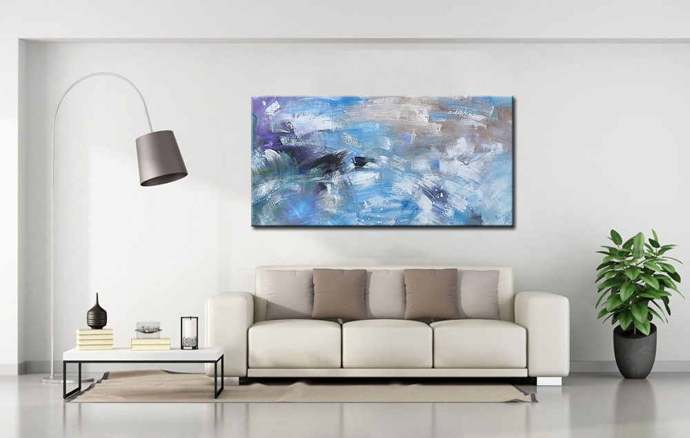 Abstract schilderij Hemelse Lucht 180x90cm - Afbeelding 2