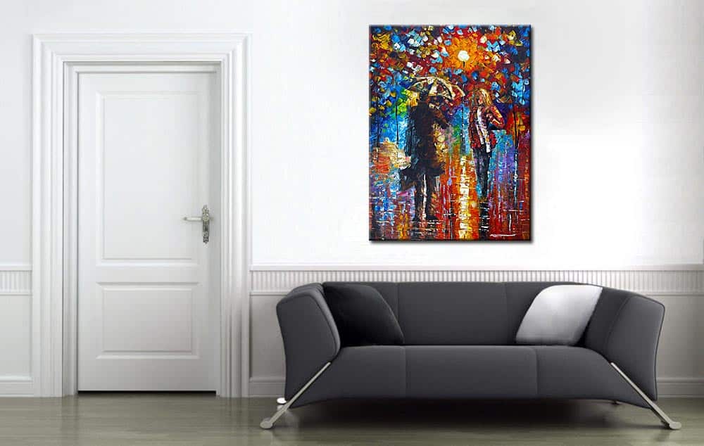 Stadswandeling modern schilderij 90x120cm - Afbeelding 4