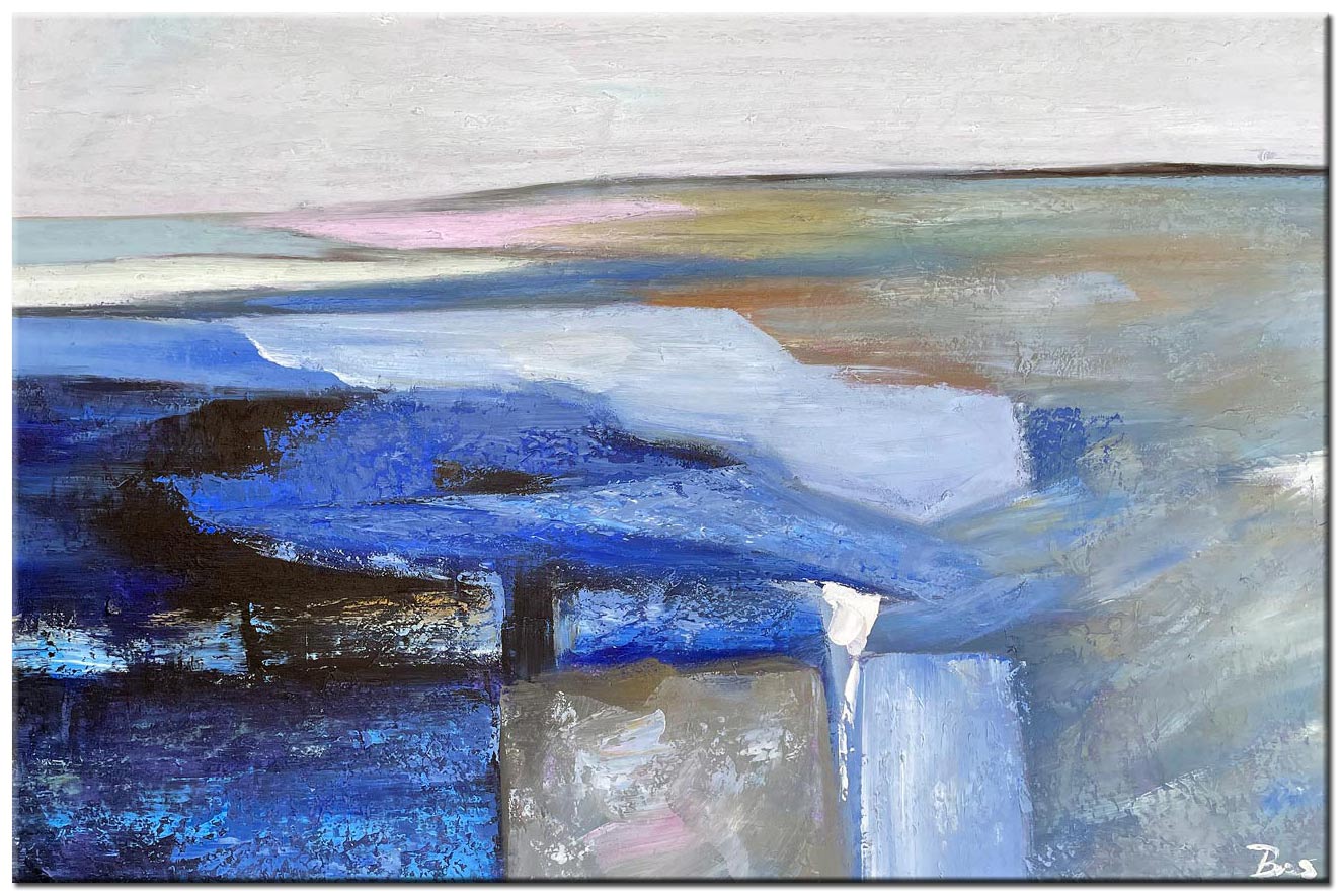 Abstract schilderij Blue Horizon 120x80cm