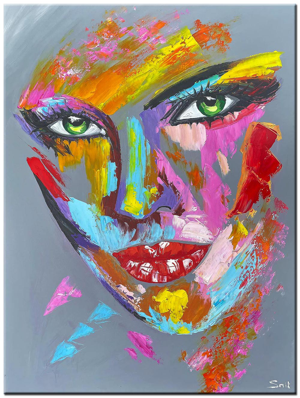 Color Reflection dame modern schilderij 90x120cm