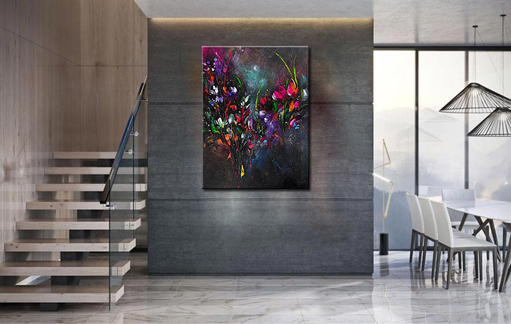 Bloemschilderij Fenna 90x120cm - Afbeelding 3