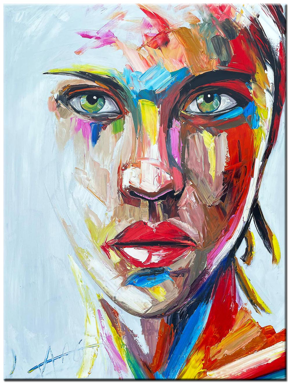 Blik van Expressie dame modern schilderij 90x120cm