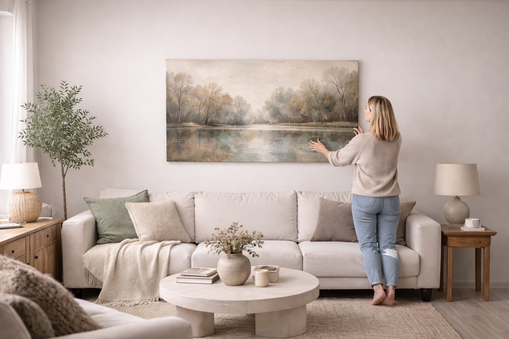 schilderij op ooghoogte hangen