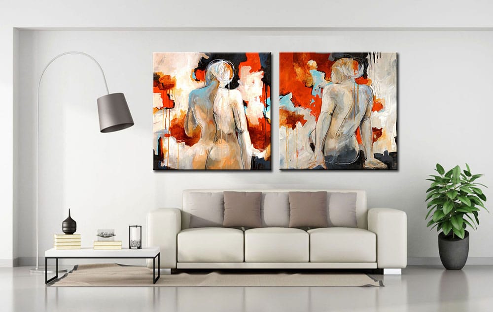 Welk schilderij woonkamer kiezen handgeschilderd olieverf schilderij boven bank modern interieur