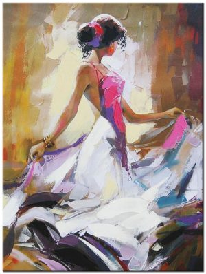 White Dress Dancing modern schilderij