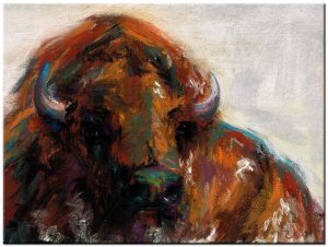 bison modern schilderij
