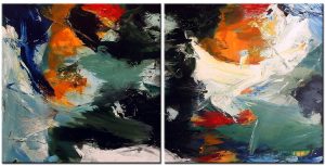 abstract modern meerluik schilderij