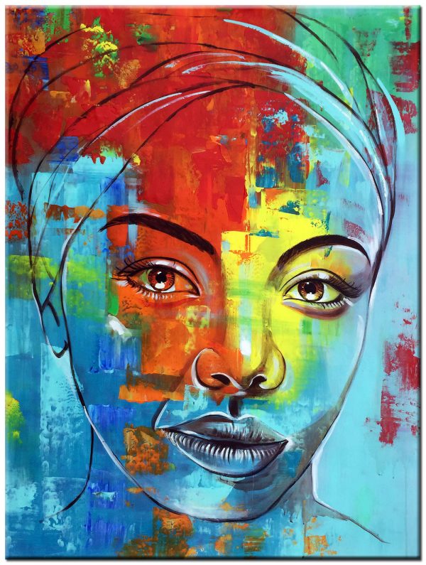Afrikaanse dame schilderij