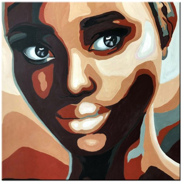 Afrikaanse dame modern schilderij