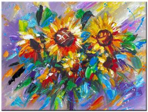 Zonnebloemen modern schilderij